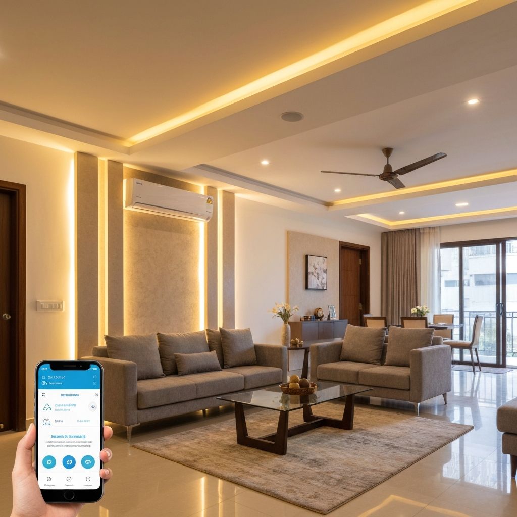 Modern Indian smart home with intelligent lighting automation